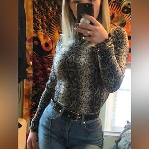 Leopard Print Mock neck